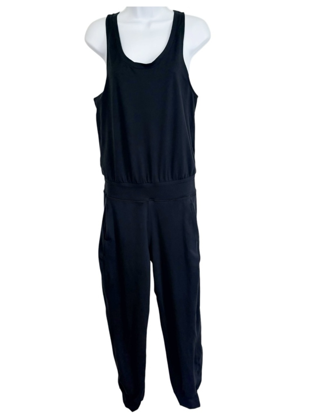 SWEATY BETTY Gary Sleeveless Jogger Jumpsuit Black Athleisure Small - Picture 2 of 12